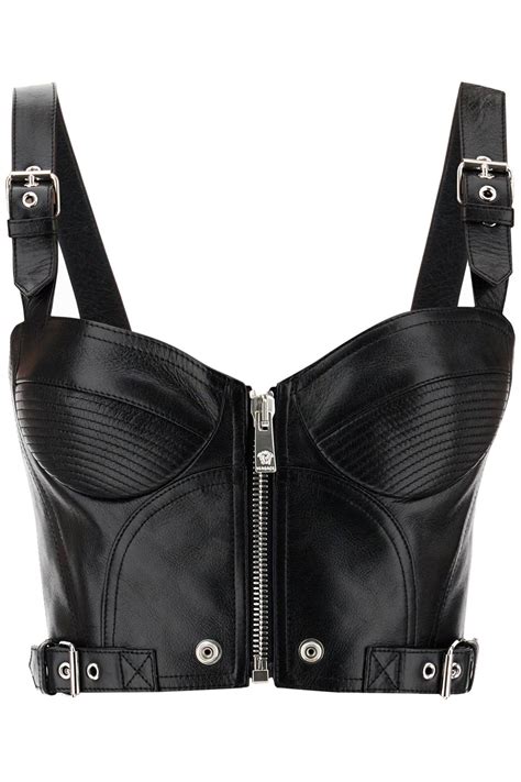 Versace leather bustier tops